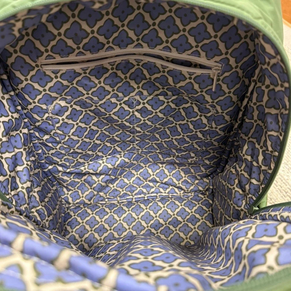 Vera Bradley Essential Large Backpack Cedar Green Quilted School Travel College